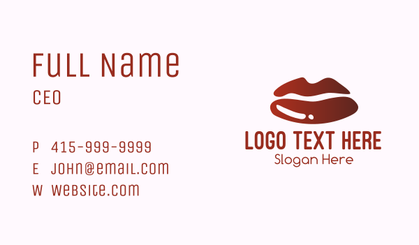 Red Lips Cosmetics Business Card Design Image Preview