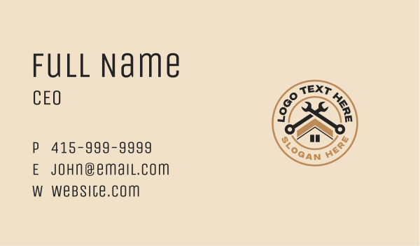 Wrench Roof Repair Business Card Design Image Preview