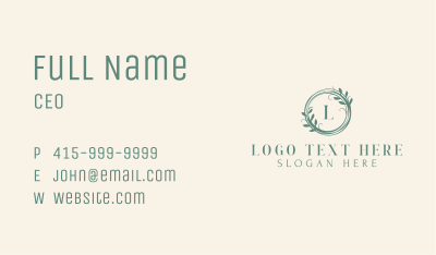 Botanical Skincare Wreath Business Card Image Preview