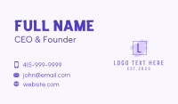Purple Square Brush Letter Business Card Image Preview