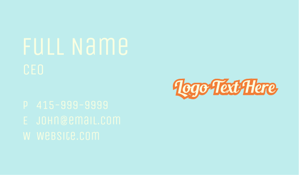 Retro Comic Wordmark Business Card Design Image Preview