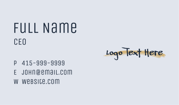 Brush Stroke Wordmark Business Card Design Image Preview