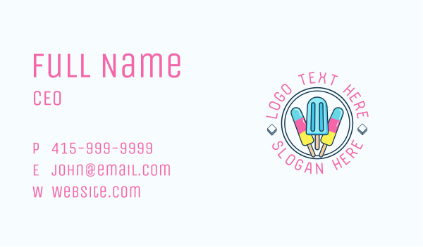 Popsicle Ice Cream Business Card Design Image Preview