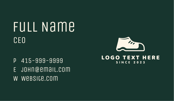 Simple White Shoe Business Card Design Image Preview