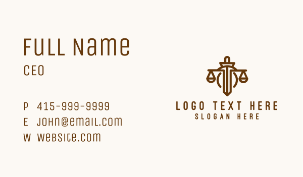 Legal Justice Scale Business Card Design Image Preview