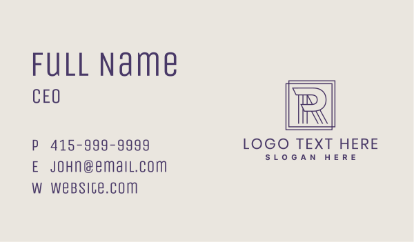 Square Linear Professional Business Card Design Image Preview