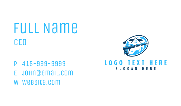 Clean Sparkle Pressure Wash Business Card Design Image Preview