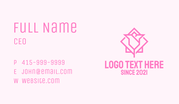 Pink Tulip Flower  Business Card Design Image Preview