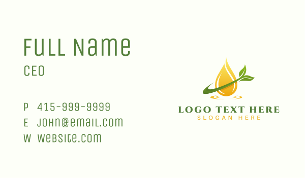 Organic Oil Extract Business Card Design Image Preview