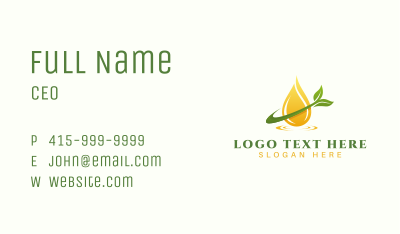 Organic Oil Extract Business Card Image Preview
