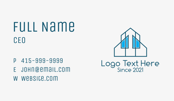 Mansion Outline Structure  Business Card Design Image Preview