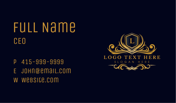 Luxury Crest Ornate Business Card Design Image Preview