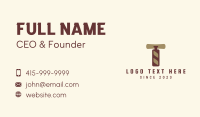 Liquor Corkscrew Letter T Business Card Image Preview