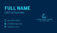 Blue Neon Glow Letter Business Card Preview