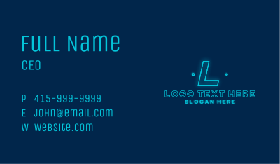 Blue Neon Glow Letter Business Card Image Preview
