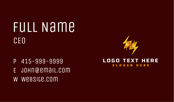 Plug Lightning Electricity Business Card Design Image Preview