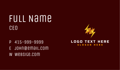 Plug Lightning Electricity Business Card Image Preview