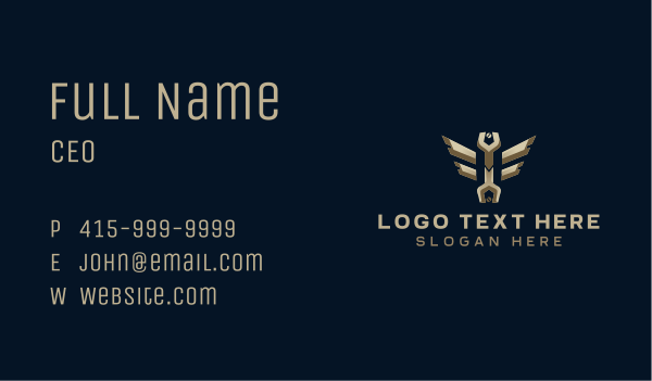 Wrench Wing Mechanic Business Card Design Image Preview