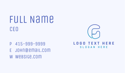 Software Programmer Letter G Business Card Image Preview