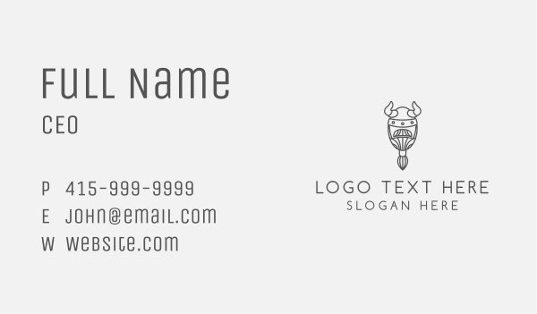 Ponytailed Beard Viking Business Card Design Image Preview