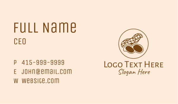 Brown Geometric Peanut Business Card Design Image Preview