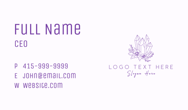 Floral Precious Stone Business Card Design Image Preview