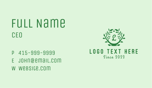 Plant Wreath Lettermark  Business Card Design Image Preview