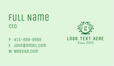 Plant Wreath Lettermark  Business Card Image Preview