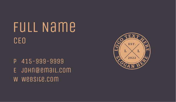 Orange Classic Letter Business Card Design Image Preview