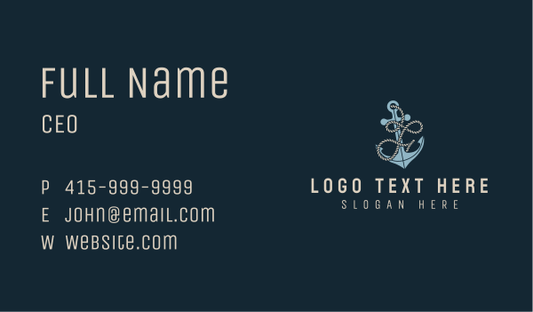 Anchor Rope Letter F Business Card Design Image Preview