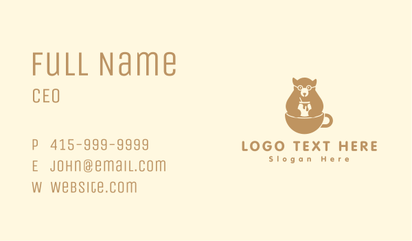 Honey Bear Cafe Business Card Design Image Preview
