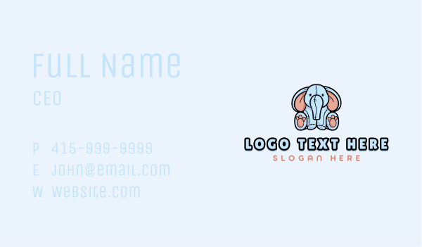 Elephant Plushie Toy  Business Card Design Image Preview