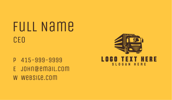 Courier Trailer Truck Business Card Design Image Preview