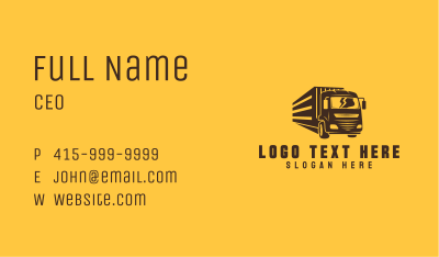 Courier Trailer Truck Business Card Image Preview