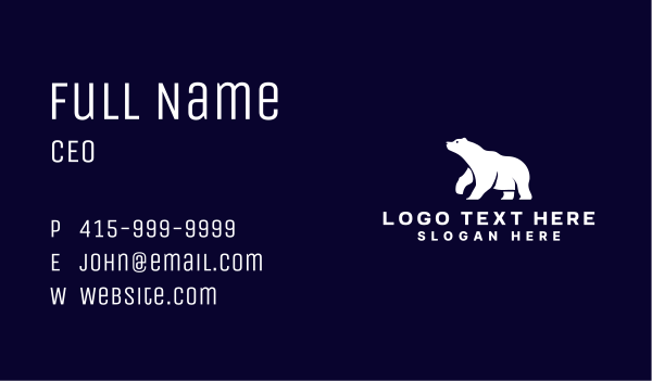 Polar Bear Animal Business Card Design Image Preview