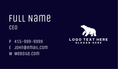 Polar Bear Animal Business Card Image Preview
