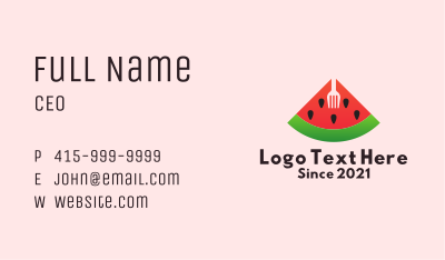 Watermelon Slice Fork  Business Card Image Preview
