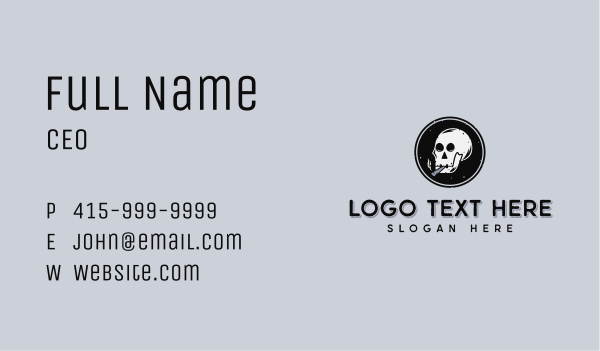 Smoke Skull Cigarette Business Card Design Image Preview