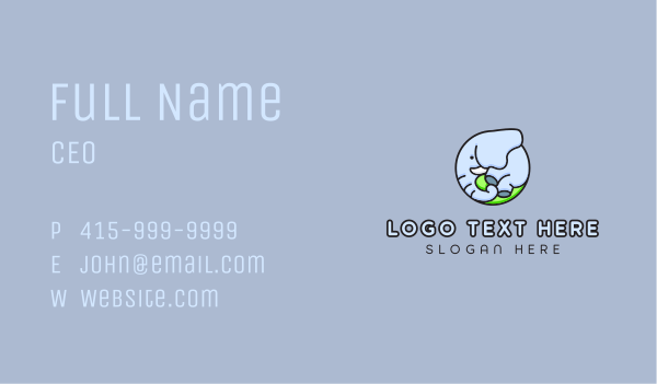 Cute Baby Elephant  Business Card Design Image Preview