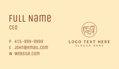 Minimalist Cattle Dairy Business Card Image Preview