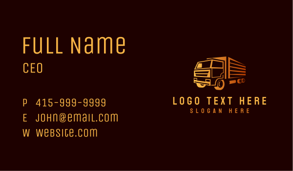 Truck Delivery Logistics Business Card Design Image Preview