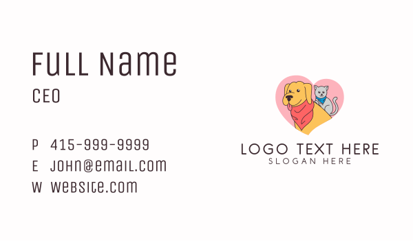 Cute Animal Pet Business Card Design Image Preview