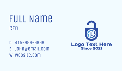 Camera Lock Lettermark Business Card Image Preview