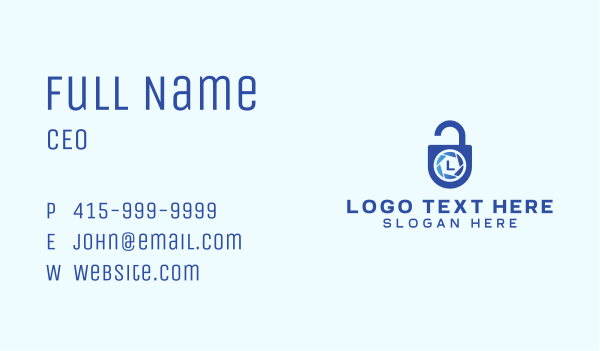 Camera Lock Lettermark Business Card Design Image Preview