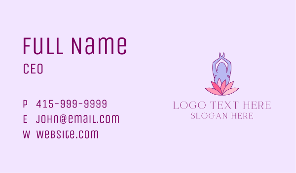 Lotus Yoga Pose Business Card Design Image Preview