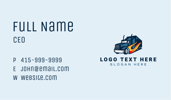 Blazing Cargo Trucking Business Card Design Image Preview