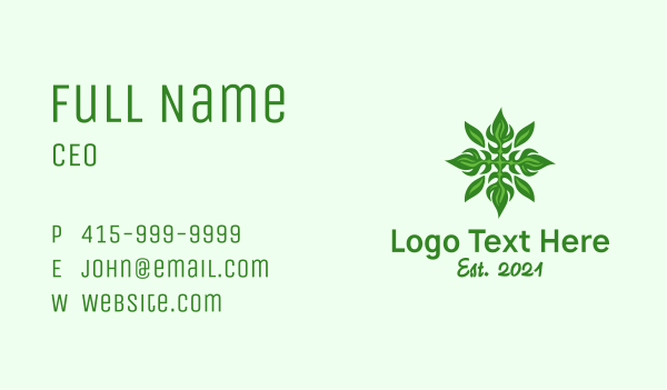 Green Flame Leaf Business Card Design Image Preview