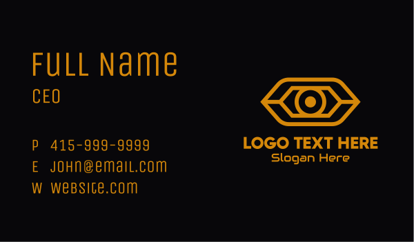 Yellow Cyber Eye Business Card Design Image Preview