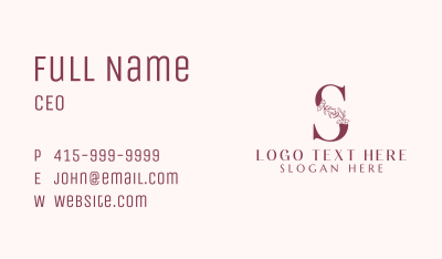 Letter S Flower Shop Business Card Image Preview