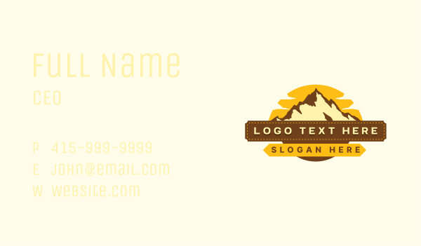 Peak Mountain Travel Business Card Design Image Preview